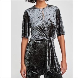 Zara velvet knot front dress / tunic